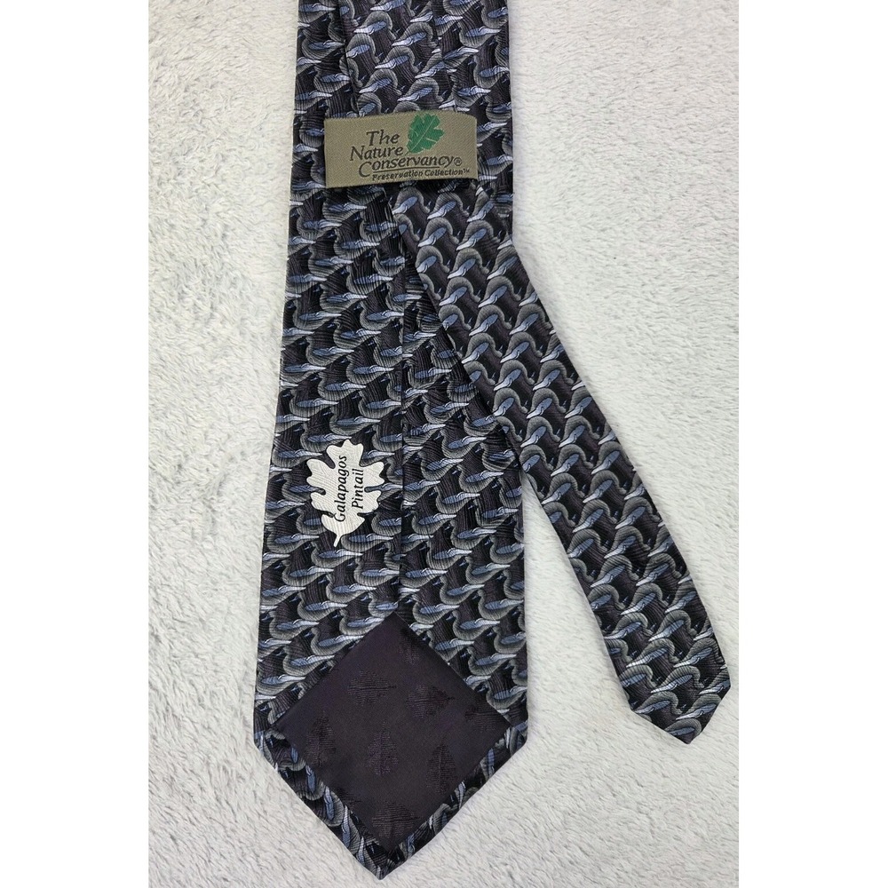 Vintage Nature Conservancy Silk Tie Galapagos Pintail Duck Bird Pattern Classic